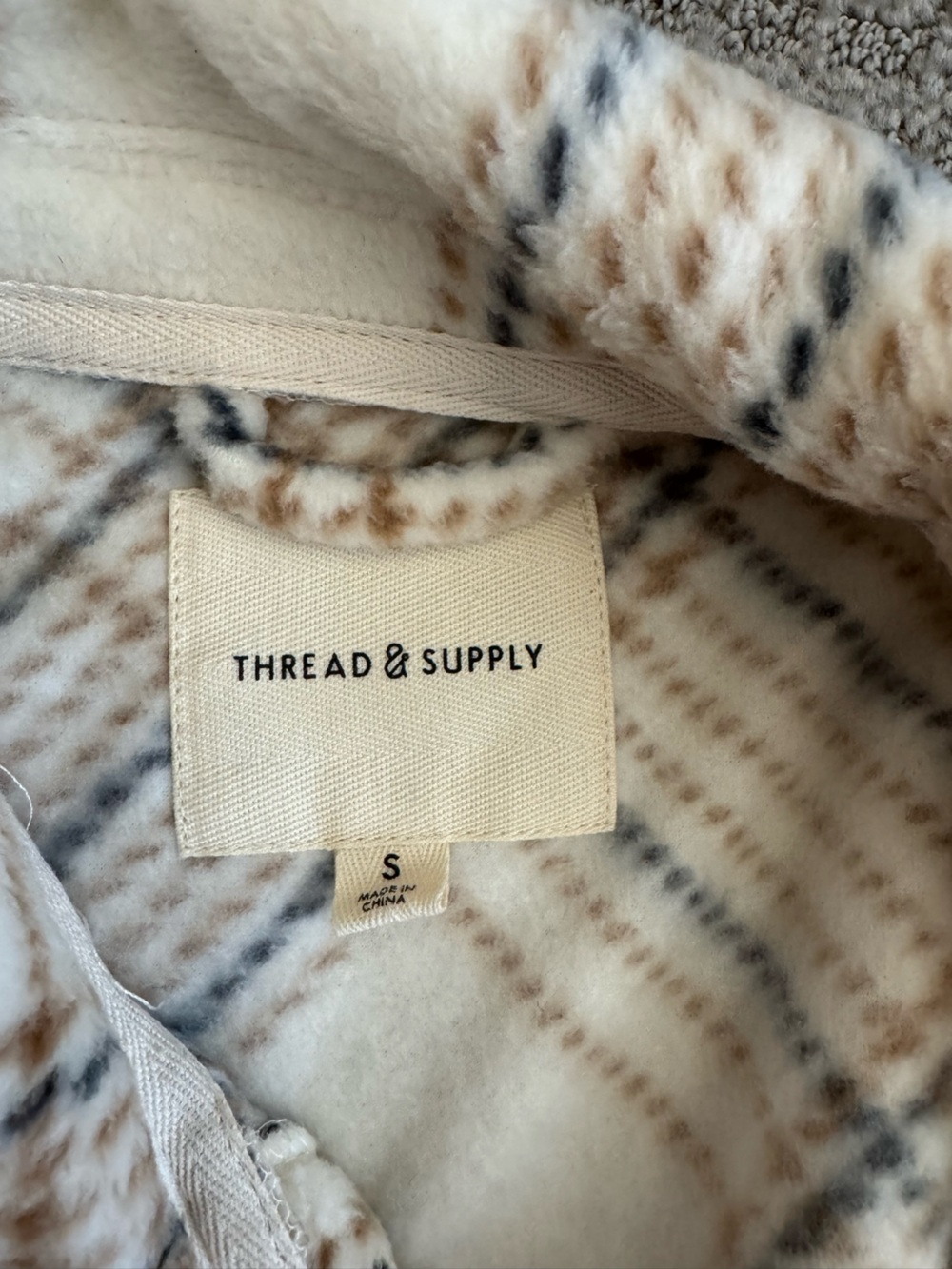 Thread & Supply Cream Plaid Shacket - Picture 4 of 6